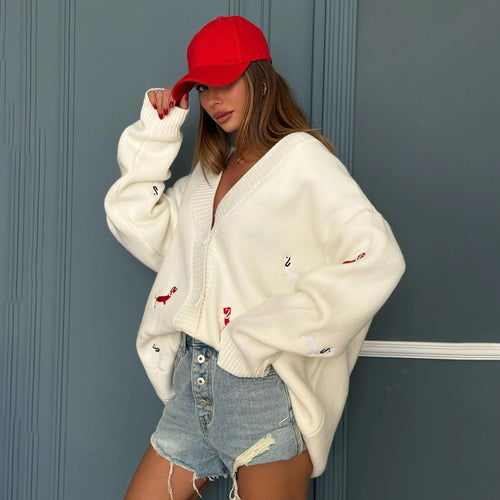 Dachshund Embroidered Sweater Coat