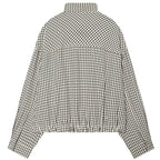 HXAO Plaid Bomber Jacket Women's Jacket Spring Autumn 2026 Crop Oversized Long Sleeve Top Casual Zipper Outerwear Outdoor Coats