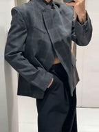 HH Women Fashion Plaid Blazer Coat Stand Collar Long Sleeve Jacket 2026 Spring Trend Casual Office Lady Chic Outerwear