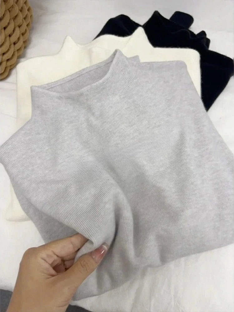 Women's Casual Vintage Knitted Long Sleeve Pullovers 2026 Autumn Winter Fashion Turtleneck Ladies Solid Sweater Woman Clothing