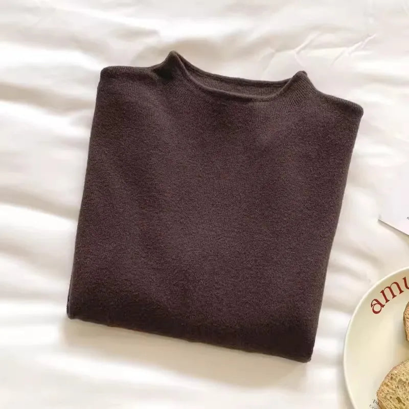 Women's Casual Vintage Knitted Long Sleeve Pullovers 2026 Autumn Winter Fashion Turtleneck Ladies Solid Sweater Woman Clothing